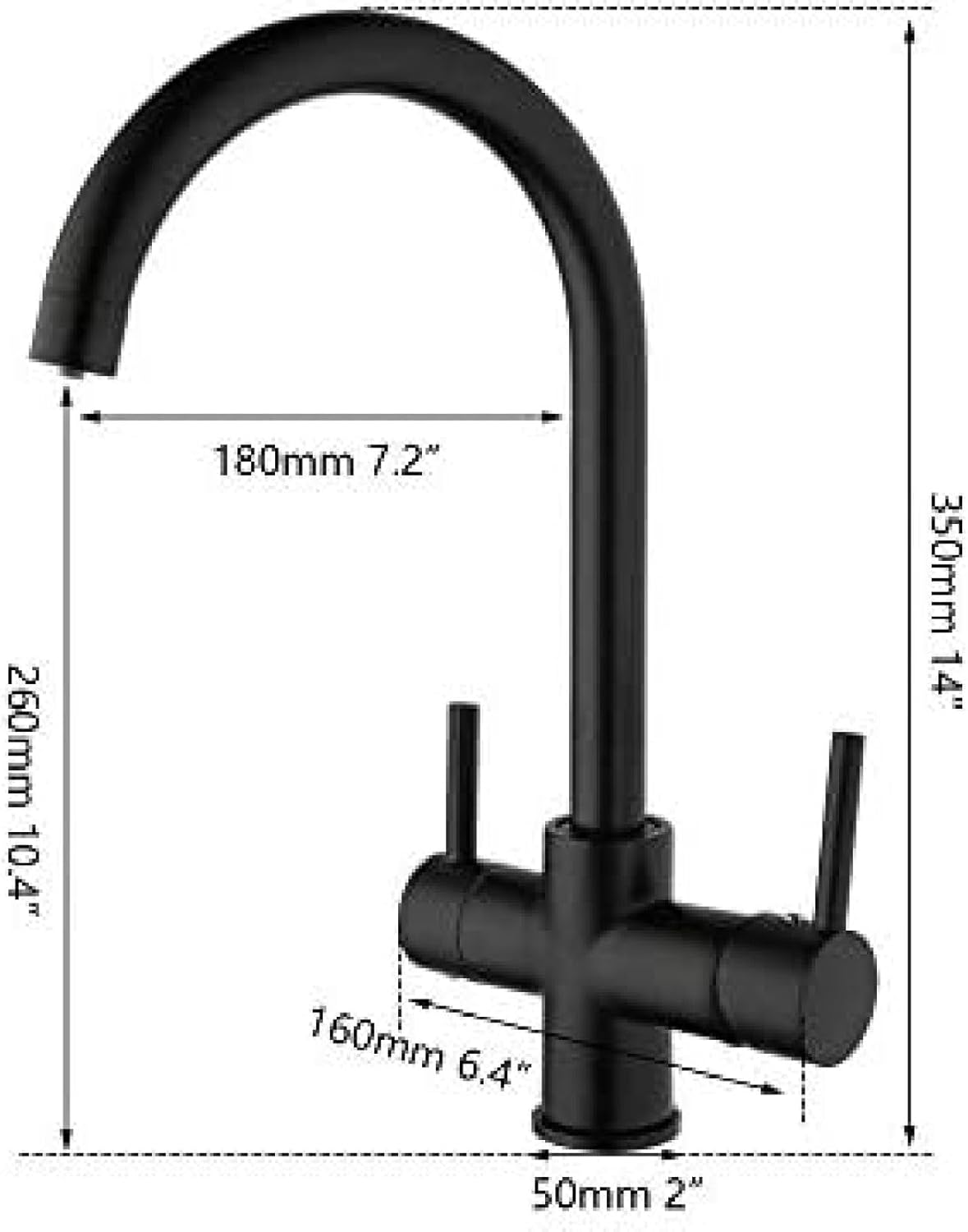 Robinet de cuisine à 3 voies