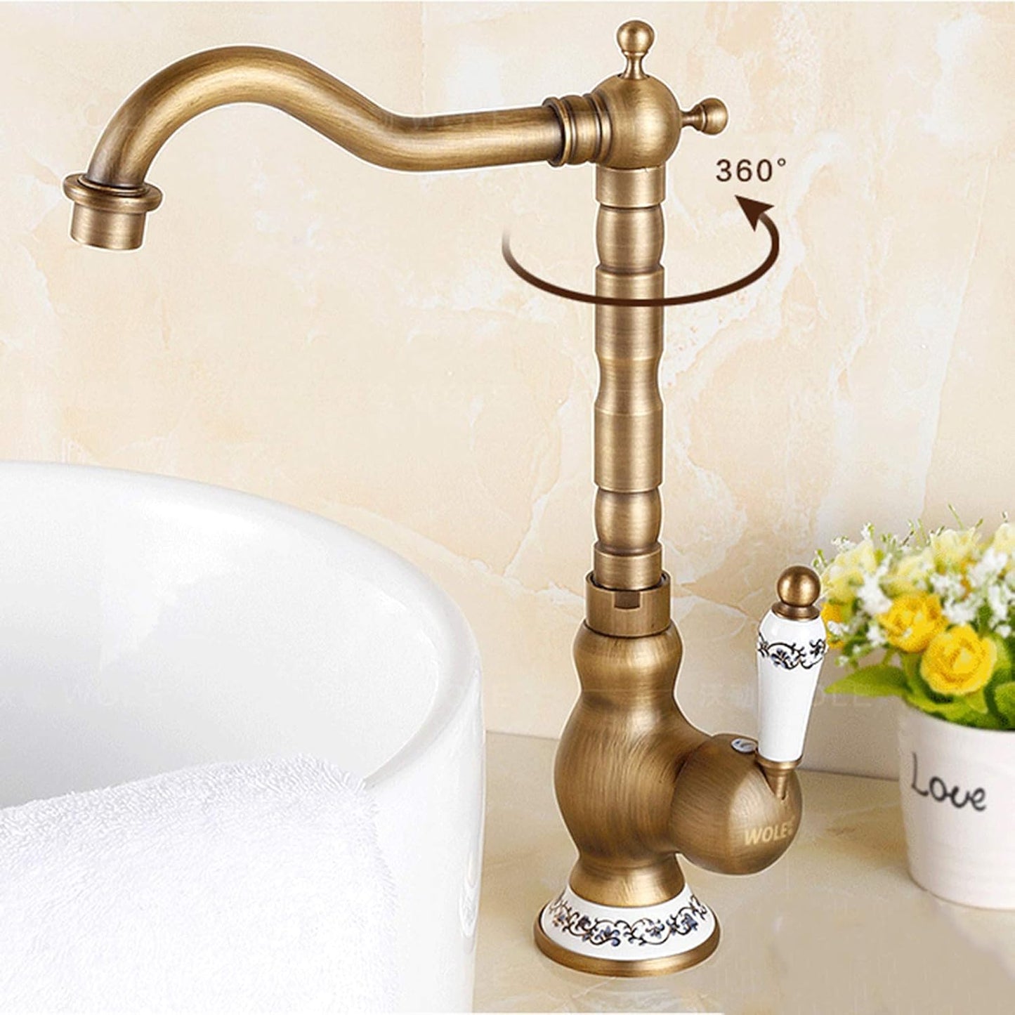 Robinet de lavabo Doré