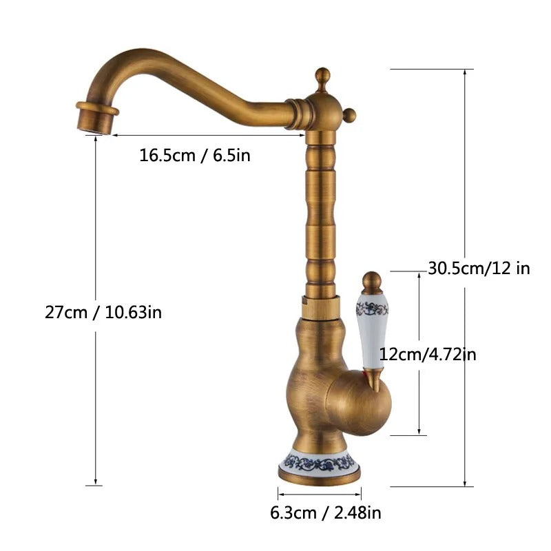 Robinet de lavabo Doré