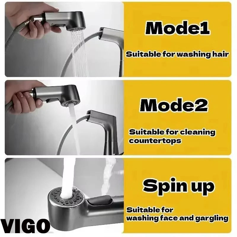 Robinet lavabo Multifonction VIGO 1013 GR/C