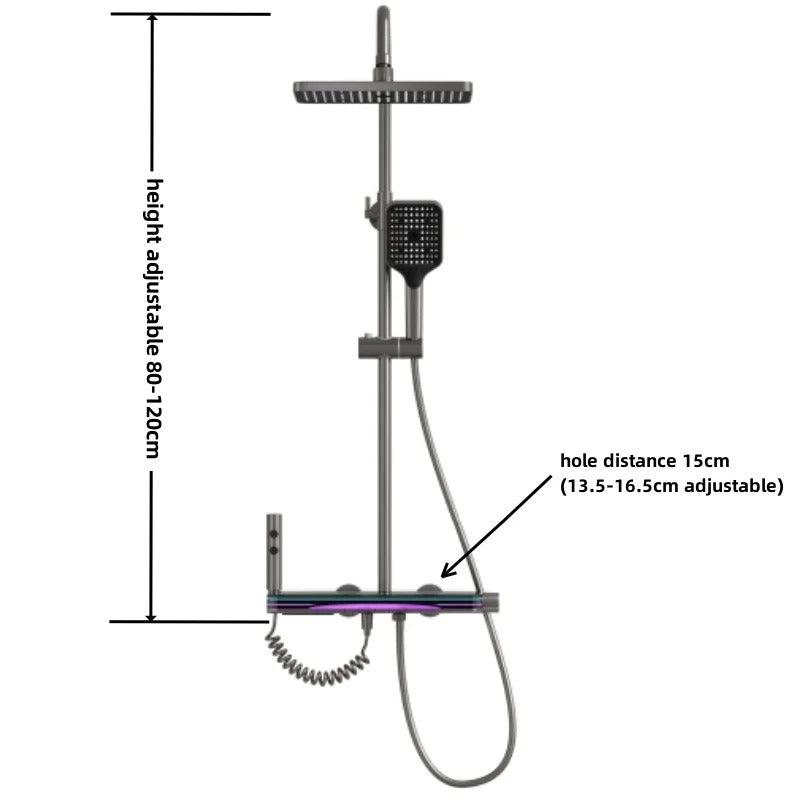 🚿 Douche LED Piano Stars