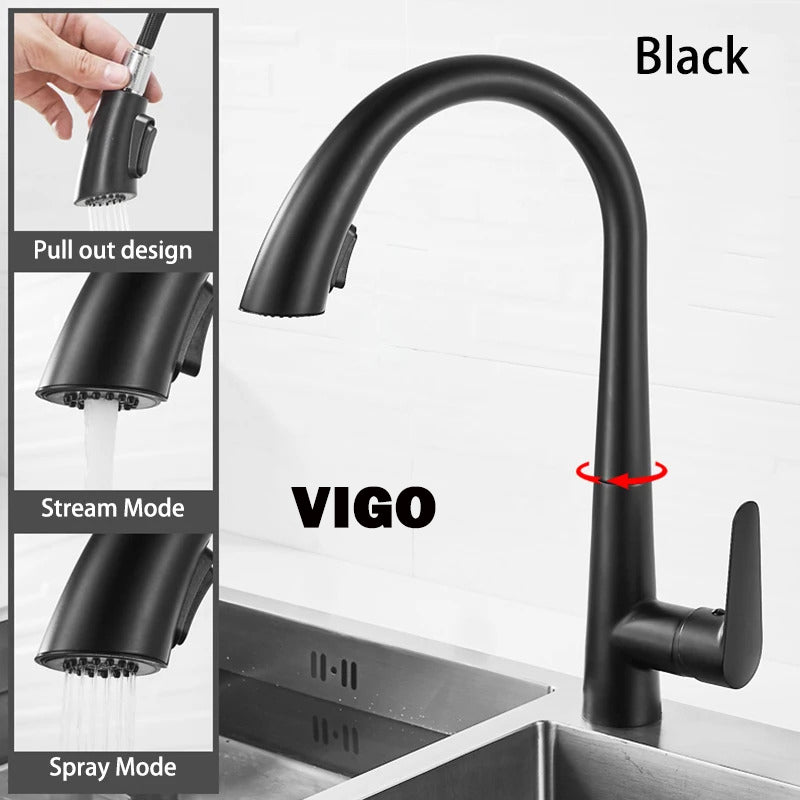 Robinet de cuisine luxe VIGO Sj-201C/MB